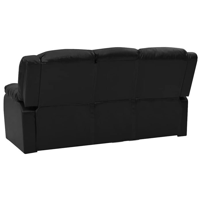 Set canapea rabatabilă, 2 piese, negru, piele ecologică WALTI