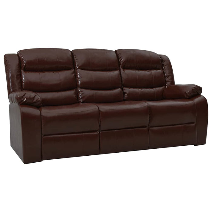 Set canapea rabatabilă, 2 piese, maro, piele ecologică WALTI