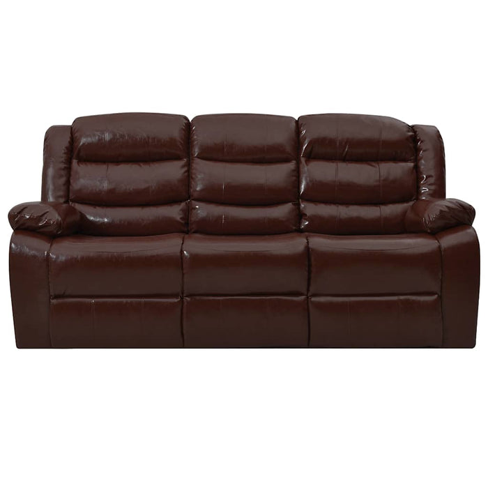 Set canapea rabatabilă, 2 piese, maro, piele ecologică WALTI