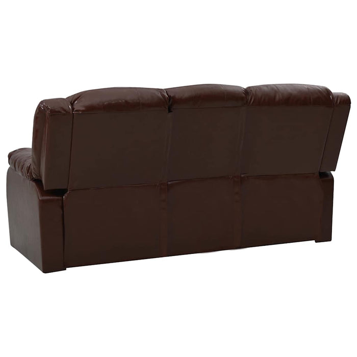 Set canapea rabatabilă, 2 piese, maro, piele ecologică WALTI