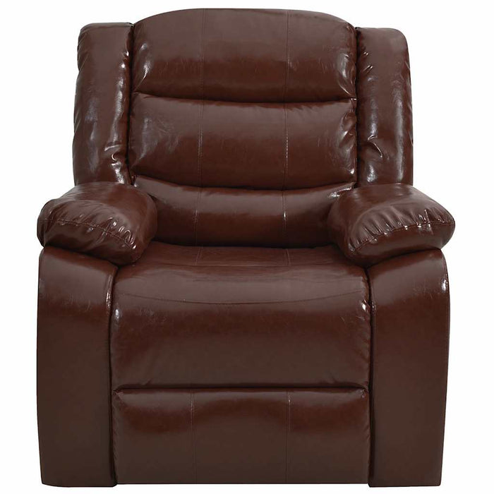 Set canapea rabatabilă, 2 piese, maro, piele ecologică WALTI