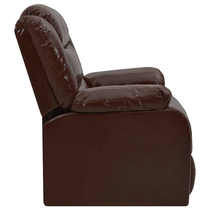 Set canapea rabatabilă, 2 piese, maro, piele ecologică WALTI