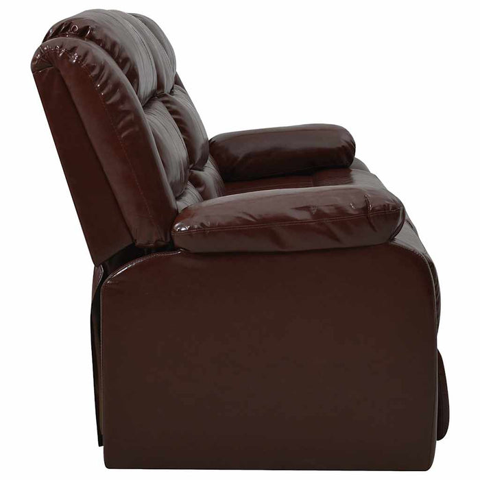 Set canapea rabatabilă, 2 piese, maro, piele ecologică WALTI