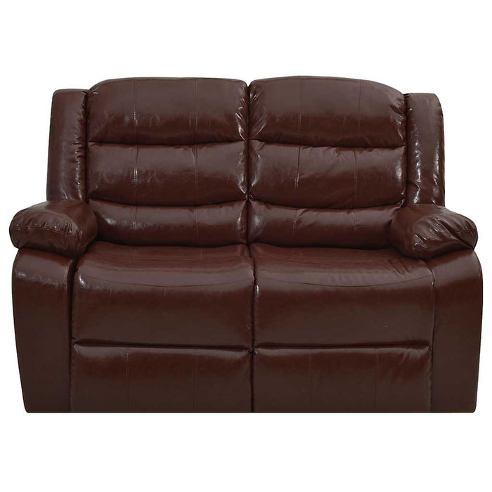 Set canapea rabatabilă, 2 piese, maro, piele ecologică WALTI