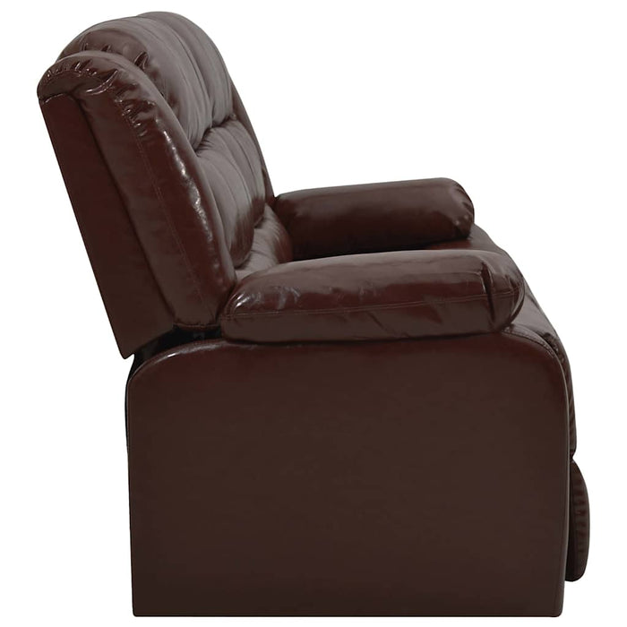 Set canapea rabatabilă, 2 piese, maro, piele ecologică WALTI