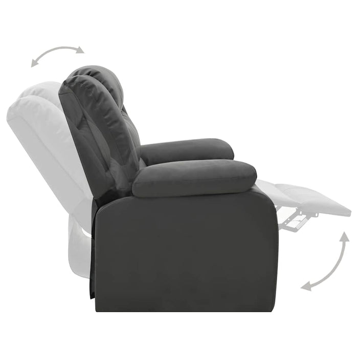 Set canapea rabatabilă, 2 piese, gri, piele ecologică WALTI