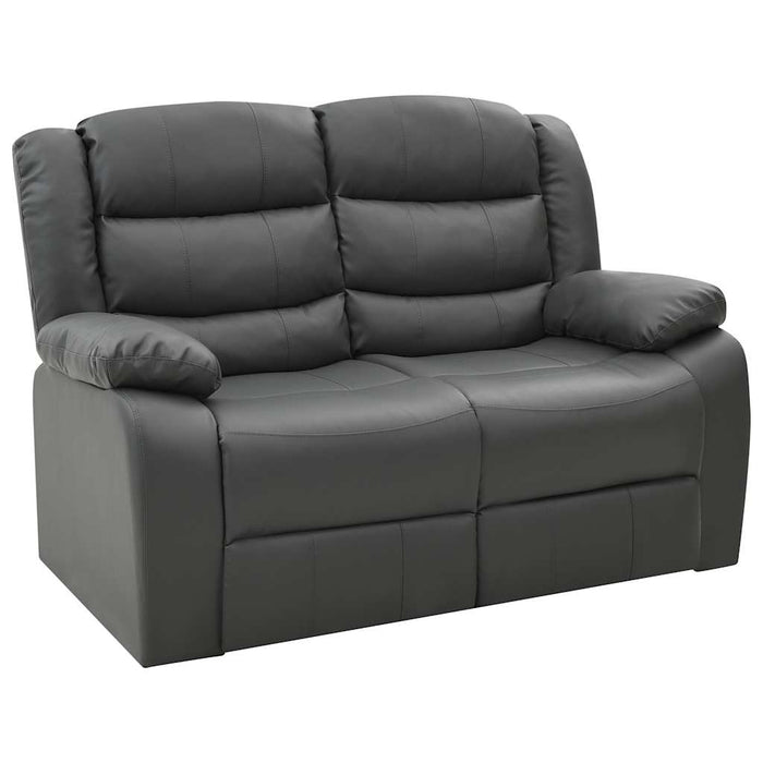 Set canapea rabatabilă, 2 piese, gri, piele ecologică WALTI