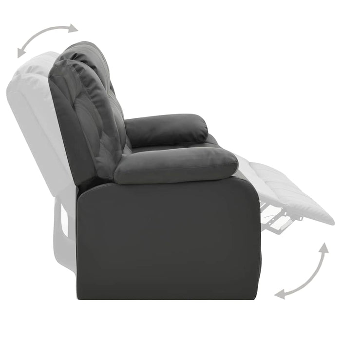 Set canapea rabatabilă, 2 piese, gri, piele ecologică WALTI
