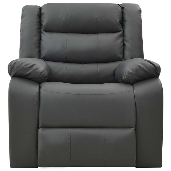 Set canapea rabatabilă, 2 piese, gri, piele ecologică WALTI