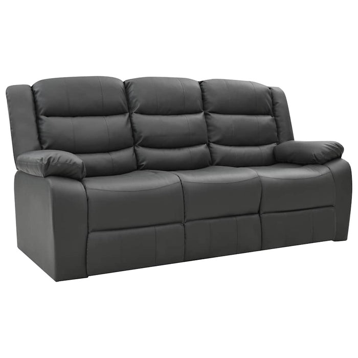 Set canapea rabatabilă, 2 piese, gri, piele ecologică WALTI