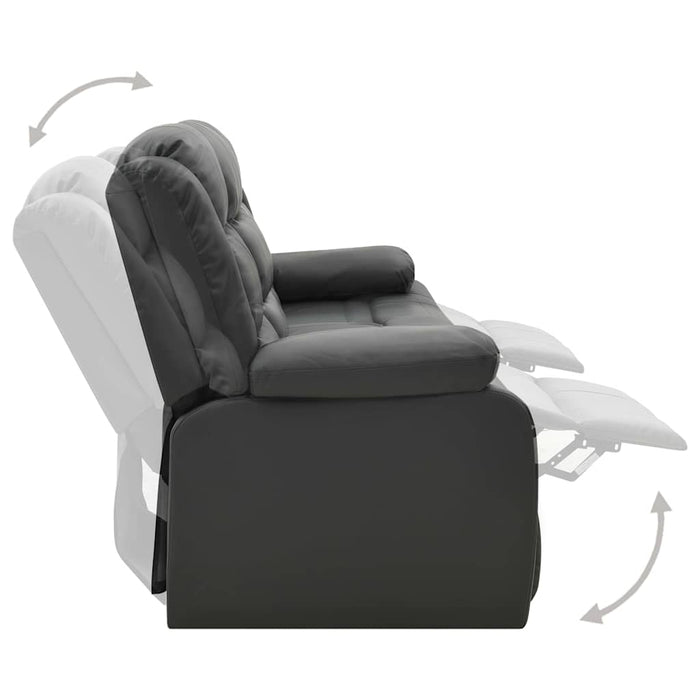 Set canapea rabatabilă, 2 piese, gri, piele ecologică WALTI