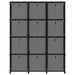 Raft expunere, 12 cuburi + cutii, negru, 103x30x141 cm, textil - WALTI WALTI