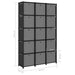 Raft expunere 15 cuburi, cutii, negru, 103x30x175,5 cm, textil - WALTI WALTI