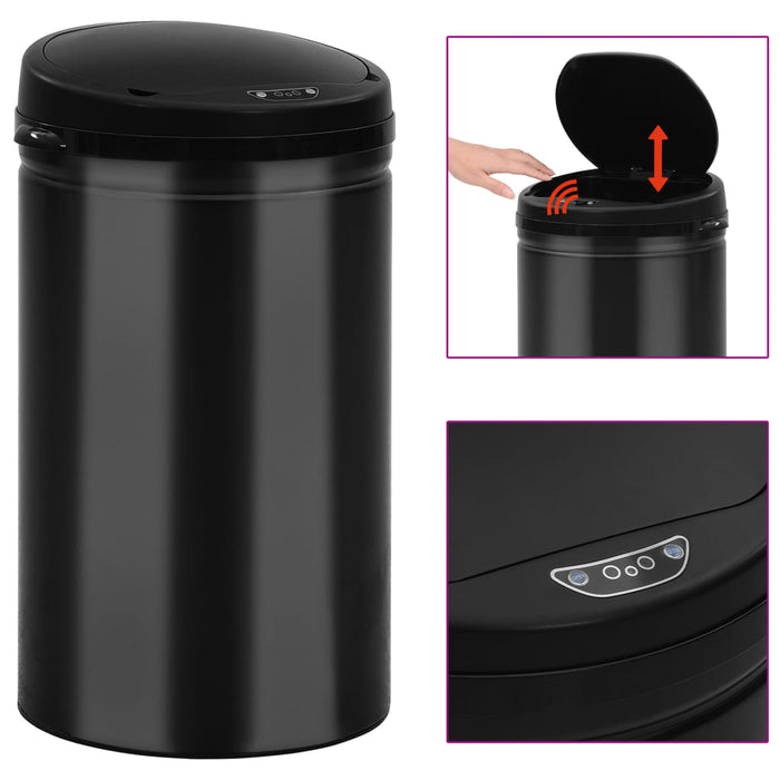 Coș de gunoi automat cu senzor, 40 L, negru, oțel carbon - WALTI WALTI
