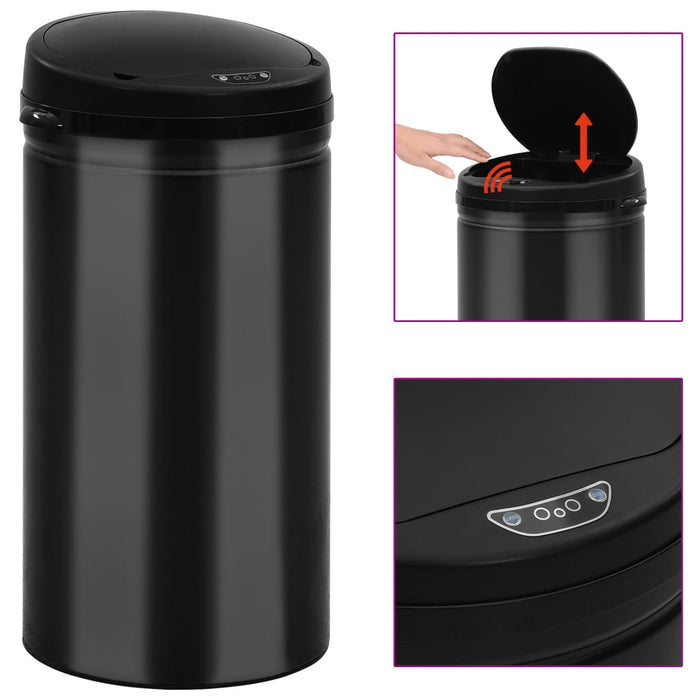 Coș de gunoi automat cu senzor, 50 L, negru, oțel carbon - WALTI WALTI