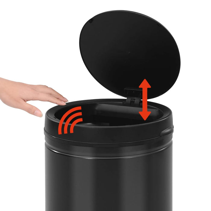 Coș de gunoi automat cu senzor, 70 L, negru, oțel carbon - WALTI WALTI