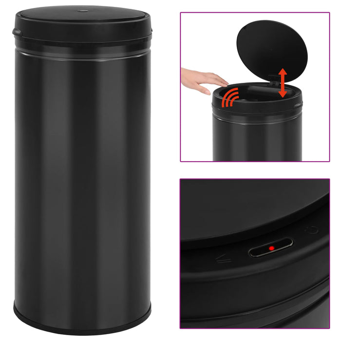 Coș de gunoi automat cu senzor, 80 L, negru, oțel carbon - WALTI WALTI