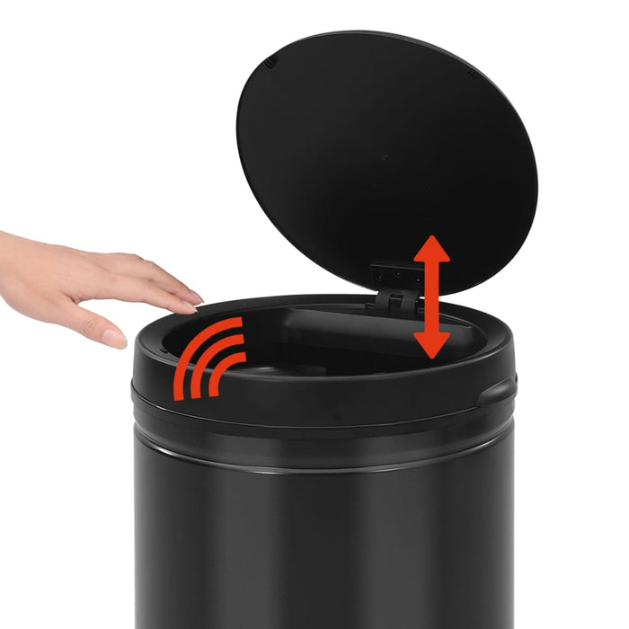 Coș de gunoi automat cu senzor, 80 L, negru, oțel carbon - WALTI WALTI