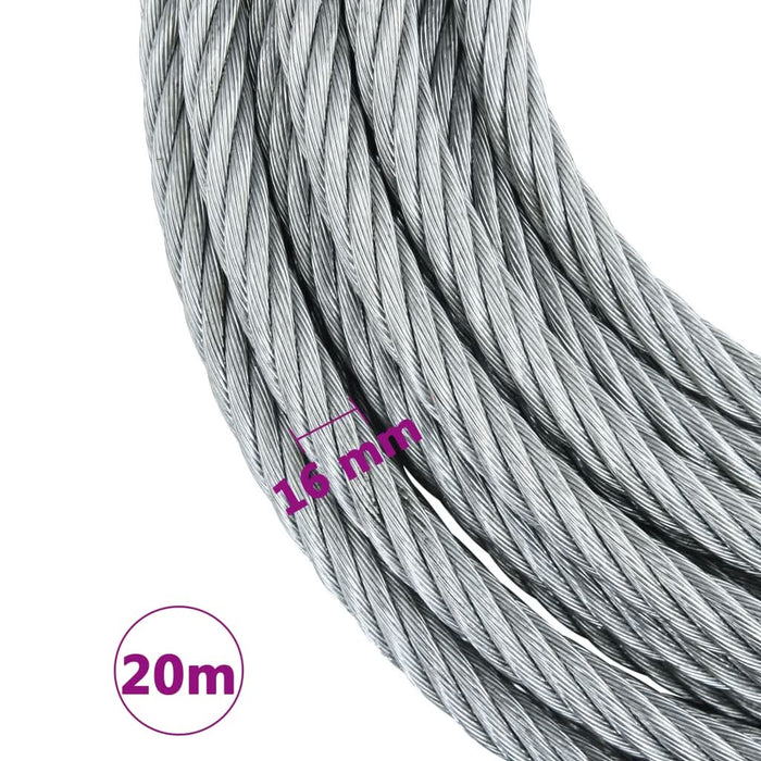 Cablu din frânghie de sârmă 3200 kg 20 m - WALTI WALTI