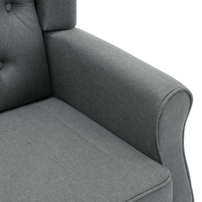 Fotoliu cu taburet pentru picioare, gri deschis material textil - WALTI WALTI