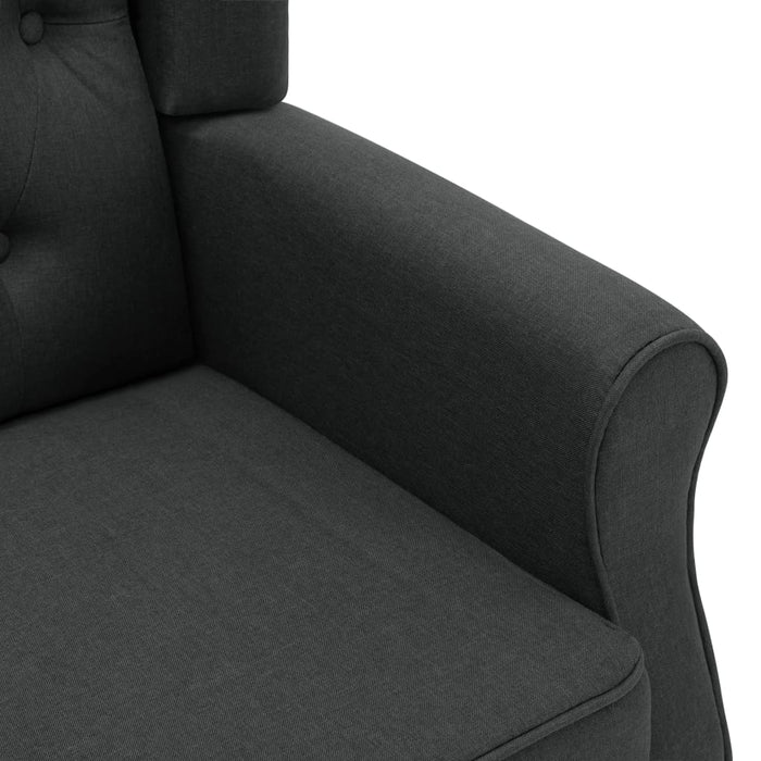 Fotoliu cu taburet pentru picioare, gri închis, material textil - WALTI WALTI