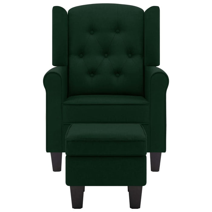 Fotoliu cu taburet pentru picioare, verde închis, textil - WALTI WALTI