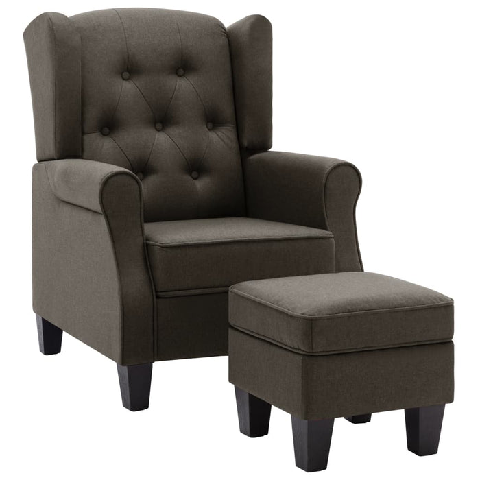 Fotoliu cu taburet pentru picioare, gri taupe, material textil - WALTI WALTI