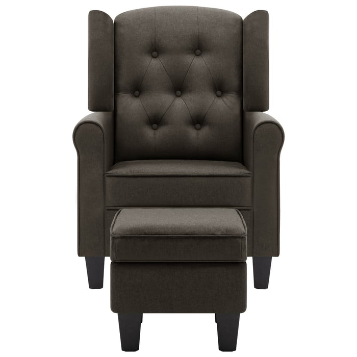 Fotoliu cu taburet pentru picioare, gri taupe, material textil - WALTI WALTI