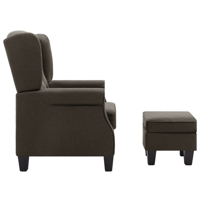 Fotoliu cu taburet pentru picioare, gri taupe, material textil - WALTI WALTI