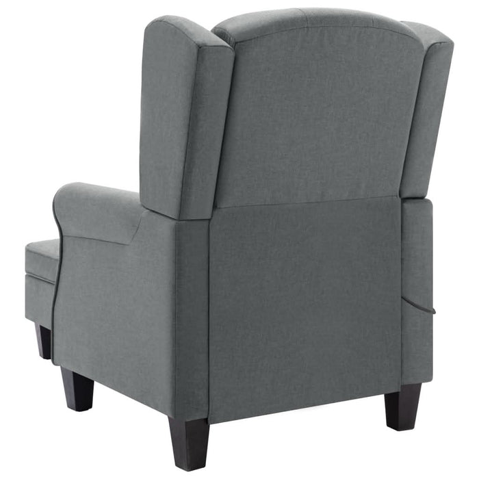 Fotoliu de masaj cu taburet, gri deschis, material textil - WALTI WALTI