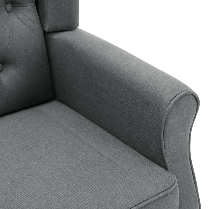 Fotoliu de masaj cu taburet, gri deschis, material textil - WALTI WALTI