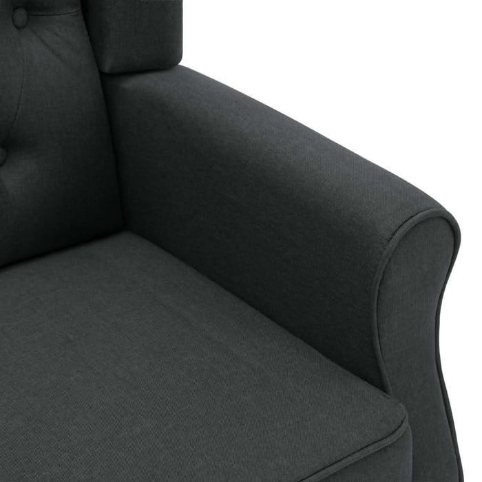 Fotoliu de masaj cu taburet, gri închis, material textil - WALTI WALTI