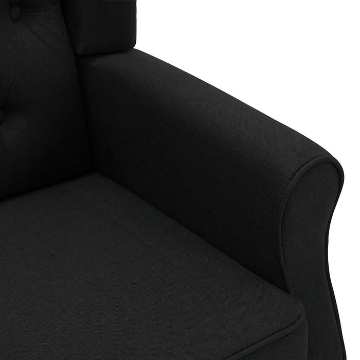 Fotoliu de masaj cu taburet, negru, material textil - WALTI WALTI