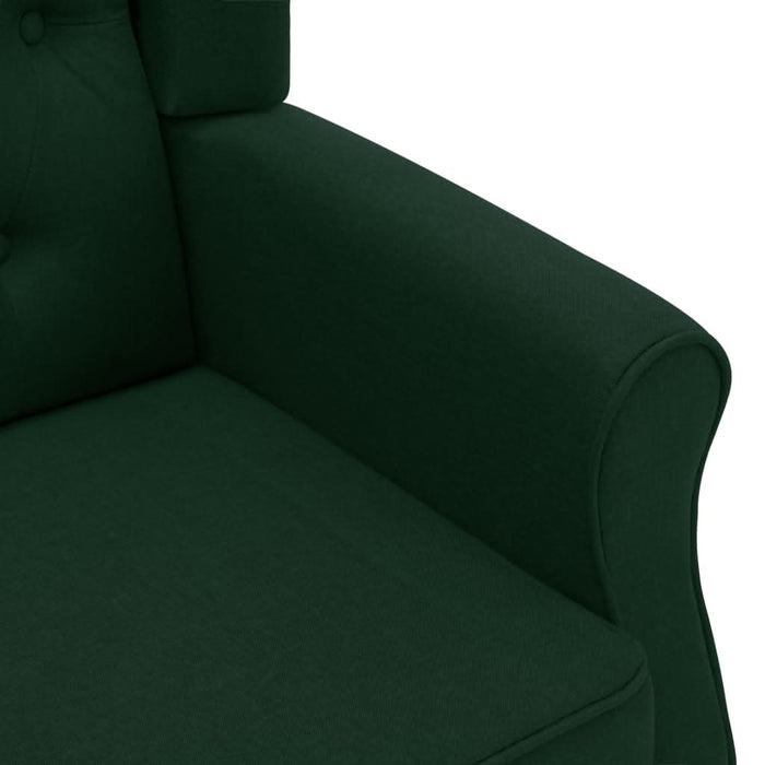 Fotoliu de masaj cu taburet, verde închis, material textil - WALTI WALTI