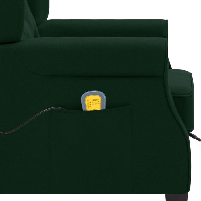 Fotoliu de masaj cu taburet, verde închis, material textil - WALTI WALTI