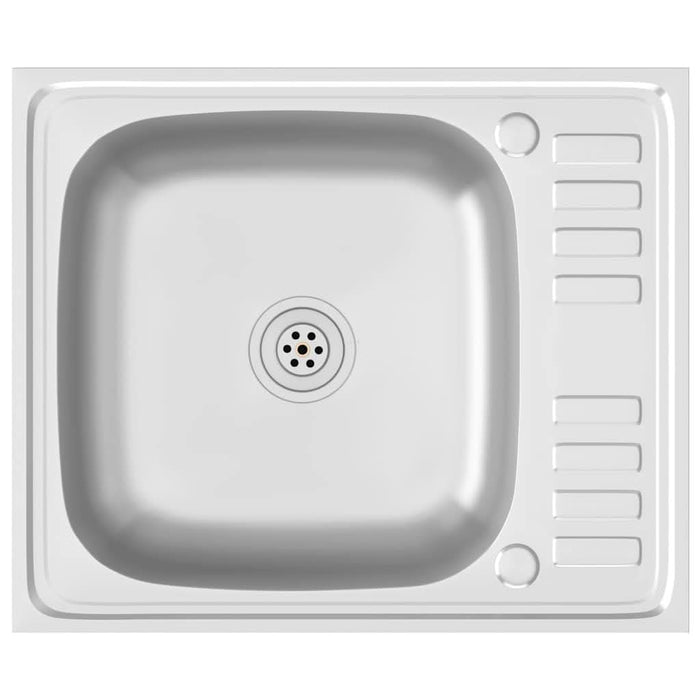 Chiuvetă bucătărie cu scurgător, argintiu 600x500x155 mm oțel - WALTI WALTI