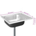 Chiuvetă bucătărie cu scurgător, argintiu 600x500x155 mm oțel - WALTI WALTI