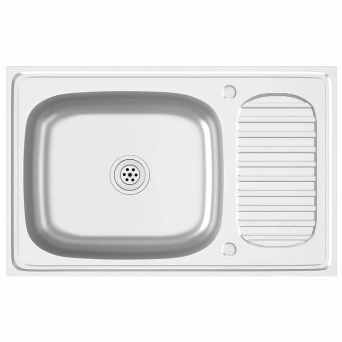 Chiuvetă bucătărie cu scurgător, argintiu 800x500x155 mm oțel - WALTI WALTI