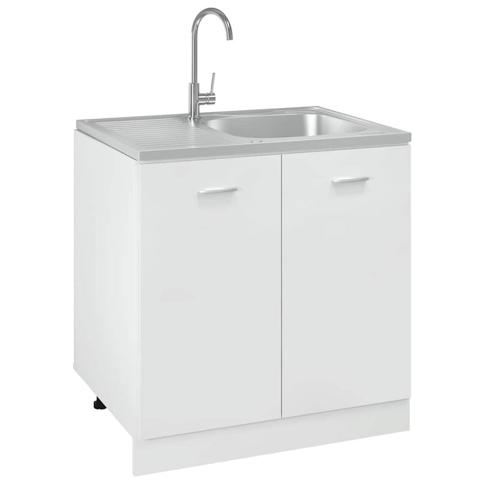 Chiuvetă bucătărie cu scurgător, argintiu 800x600x155 mm oțel - WALTI WALTI