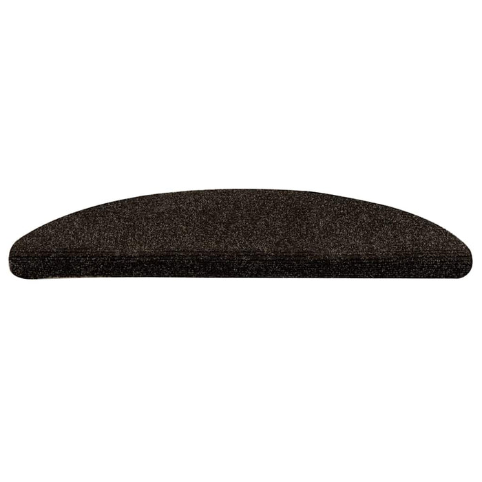 Covorașe pentru scări autoadezive, 15 buc., 56x17x3 cm, maro închis, semirotunde WALTI