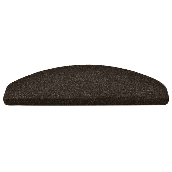 Covorașe pentru scări autoadezive, 15 buc., 65x21x4 cm, maro închis, semirotunde, mari WALTI