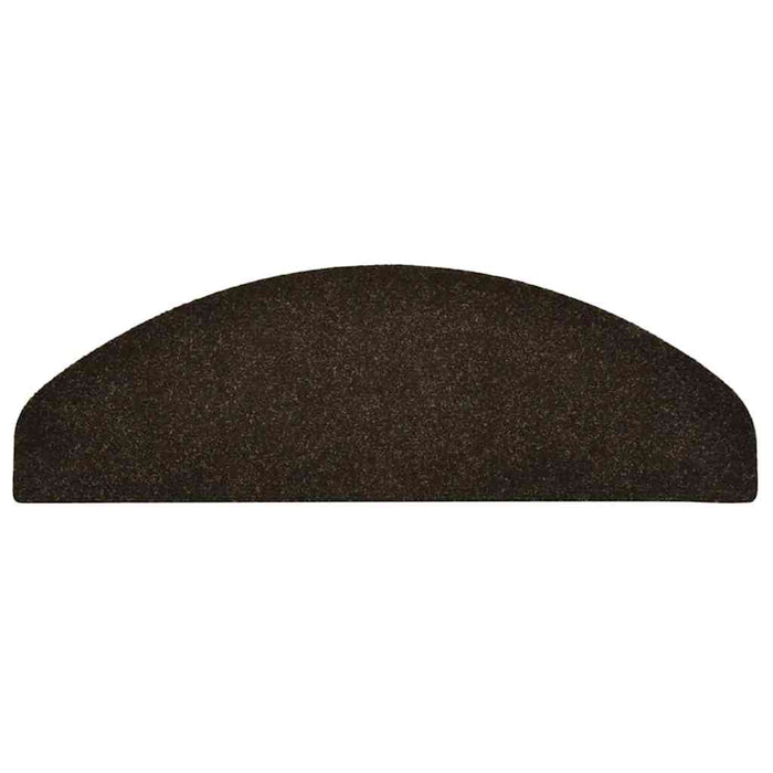 Covorașe pentru scări autoadezive, 15 buc., 65x21x4 cm, maro închis, semirotunde, mari WALTI