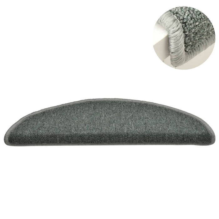Covorașe pentru scări, 15 buc., 56x17x3 cm, verde închis, semirotunde - WALTI WALTI