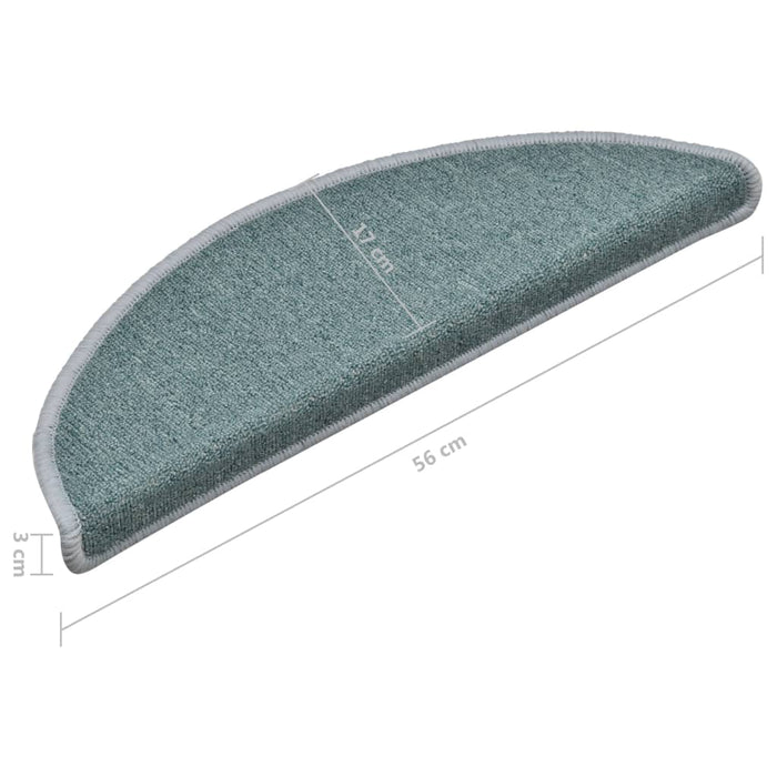 Covorașe pentru scări, 15 buc., 56x17x3 cm, albastru marin, semirotunde - WALTI WALTI