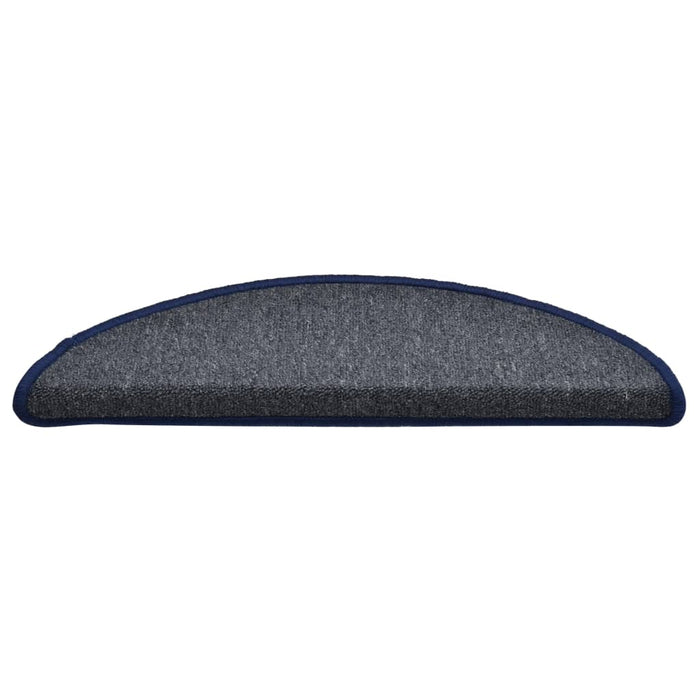 Covorașe pentru scări, 15 buc., 56x17x3 cm, gri închis și albastru, semirotunde - WALTI WALTI