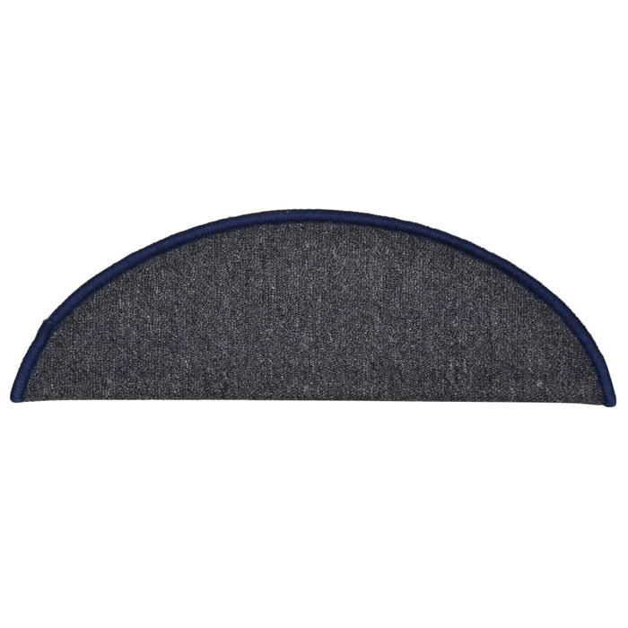 Covorașe pentru scări, 15 buc., 56x17x3 cm, gri închis și albastru, semirotunde - WALTI WALTI