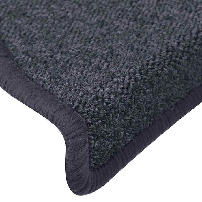 Covorașe pentru scări, 15 buc., 65x24x4 cm, gri închis și albastru, semirotunde, mari - WALTI WALTI
