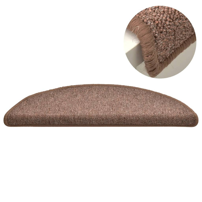 Covorașe pentru scări, 15 buc., 56x17x3 cm, maro, semirotunde - WALTI WALTI