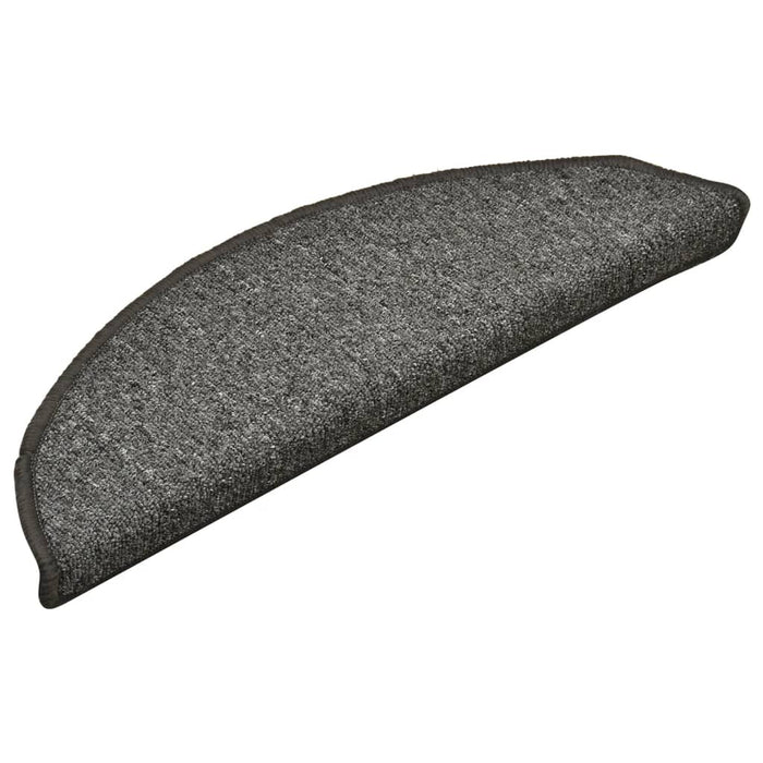 Covorașe pentru scări, 15 buc., 56x17x3 cm, gri închis, semirotunde - WALTI WALTI