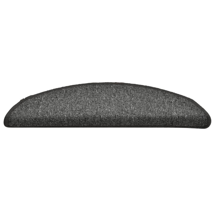 Covorașe pentru scări, 15 buc., 56x17x3 cm, gri închis, semirotunde - WALTI WALTI